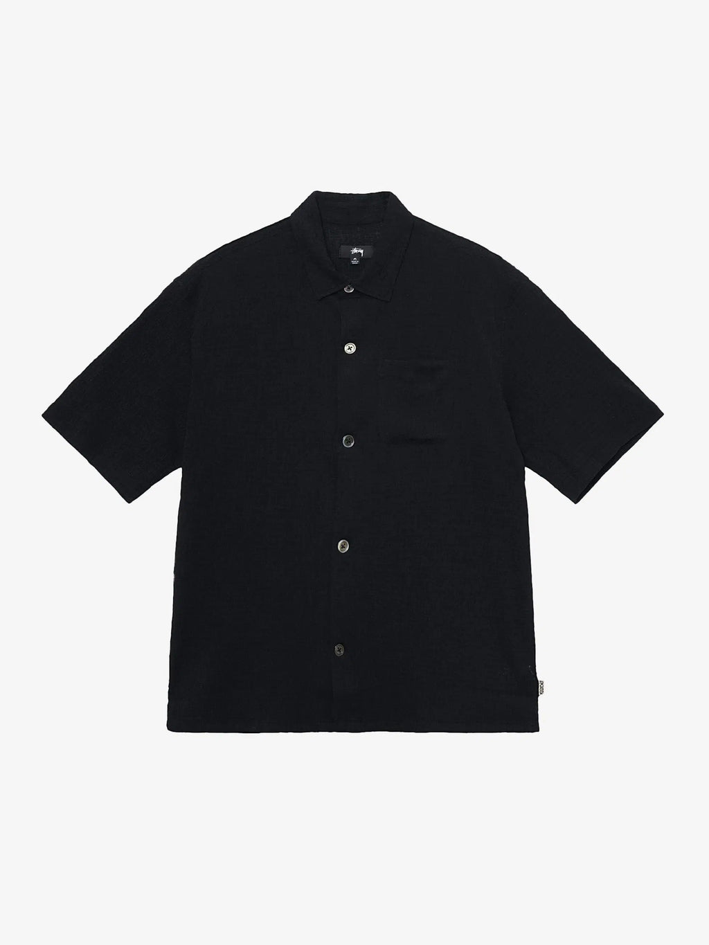 FLAT BOTTOM CRINKLED SHIRT BLACK