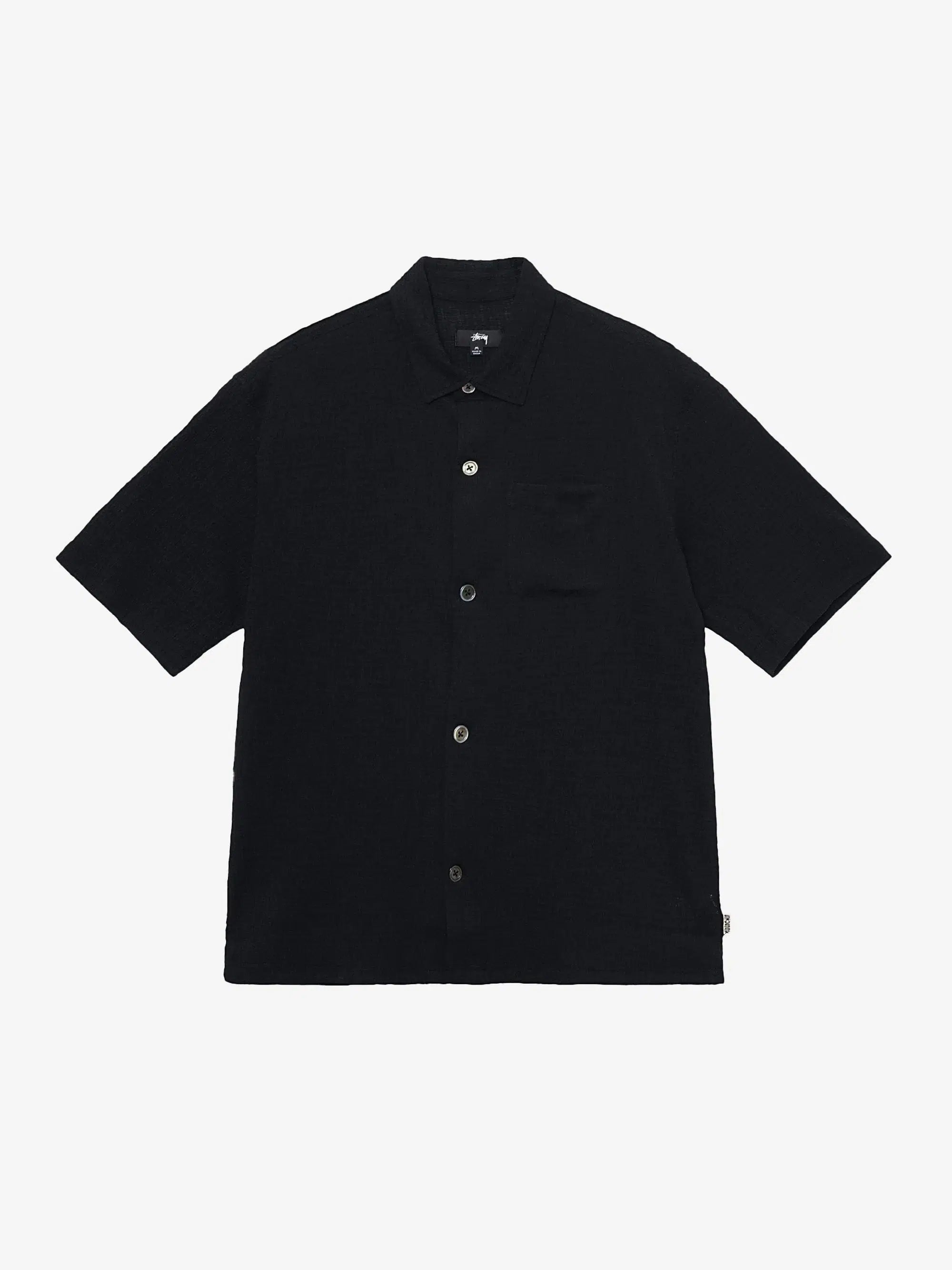 FLAT BOTTOM CRINKLED SHIRT BLACK