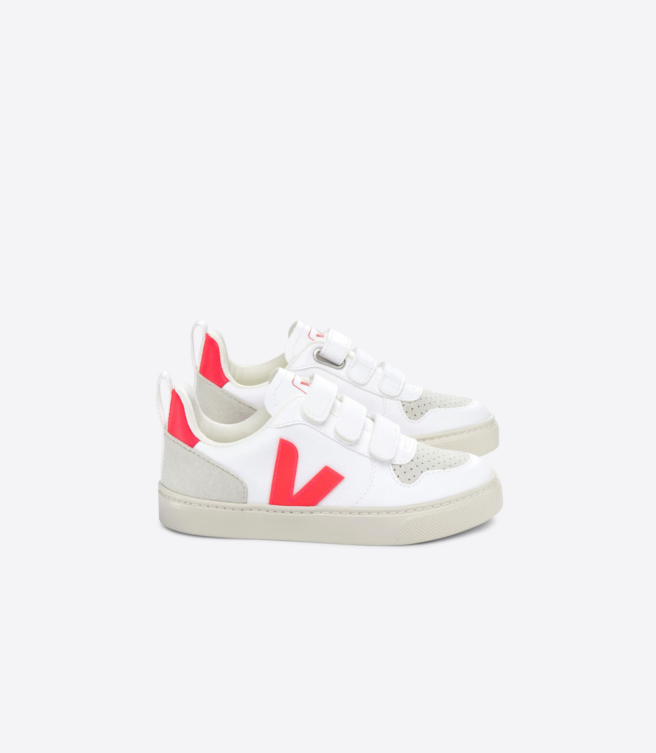 Zapatilla Veja V-10 Kids White Rose Fluo