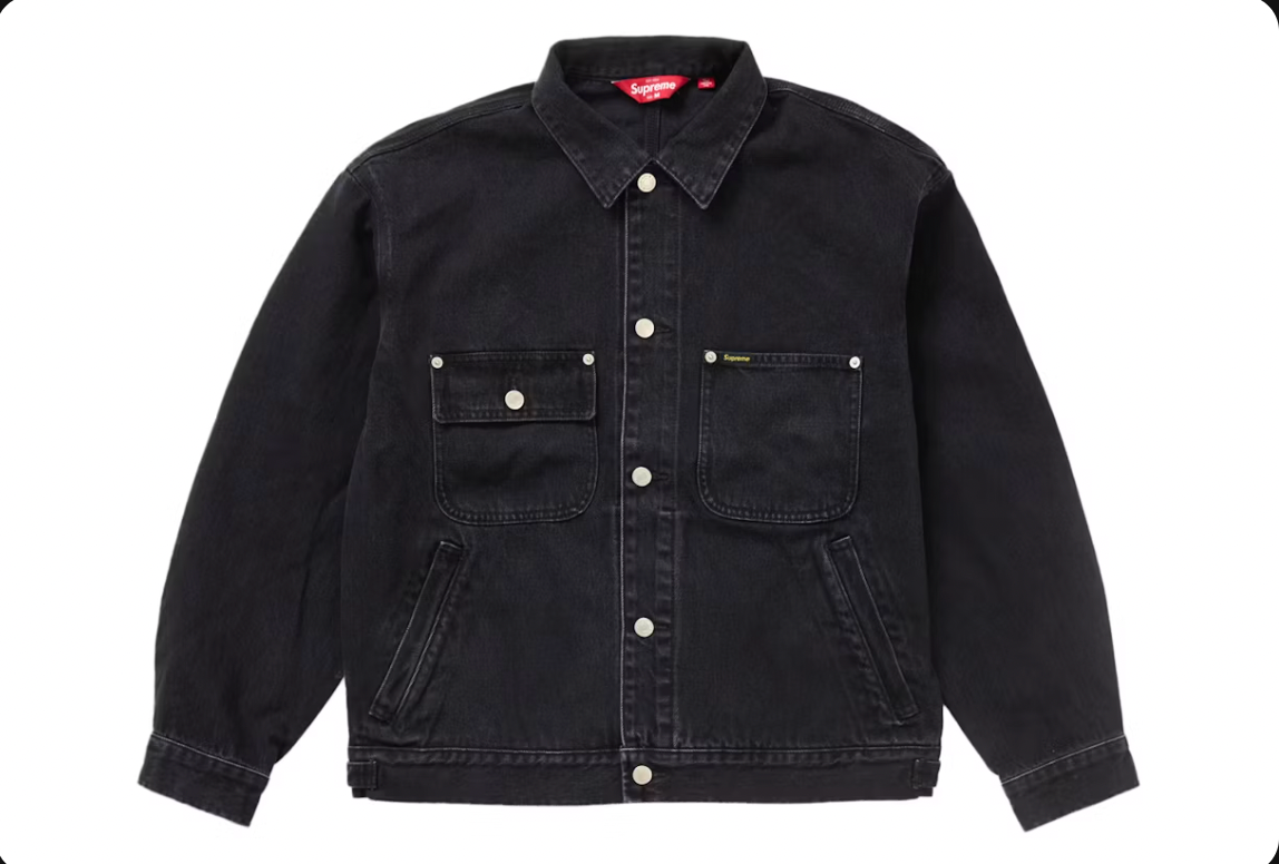 DENIM CHORE TRUCKER JACKET BLACK