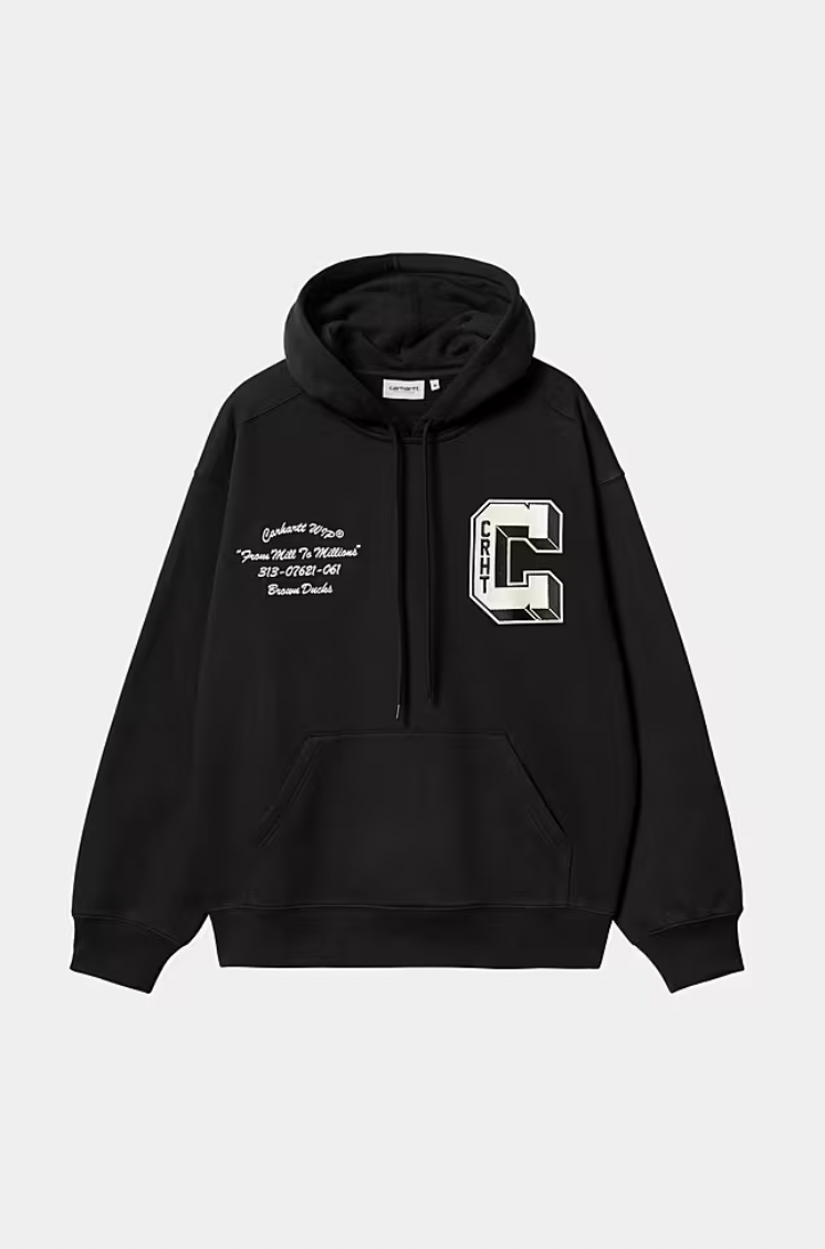 Hooded Brown Ducks Sweat Black