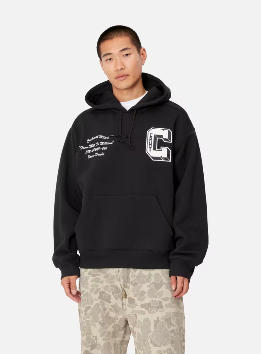 Hooded Brown Ducks Sweat Black