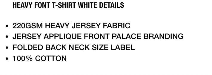 HEAVY FONT T-SHIRT WHITE