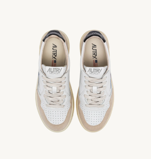 MEDALIST LOW MAN LEAT/SUEDE WHT/BLK