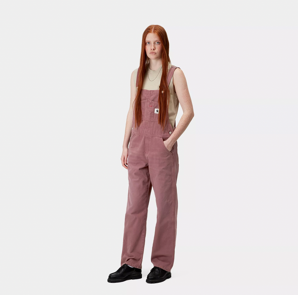 W' Bib Overall Straight dusky pink