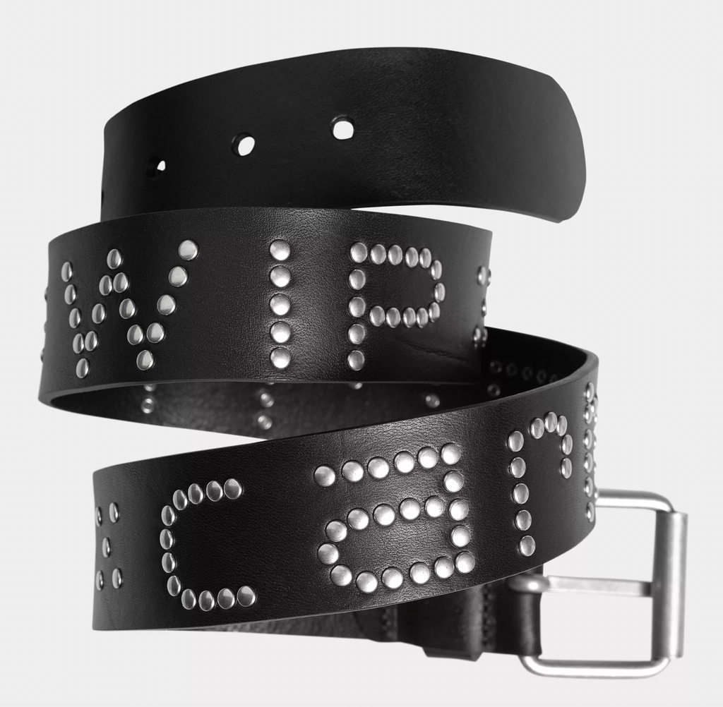 Script Studs Belt Black / Silver