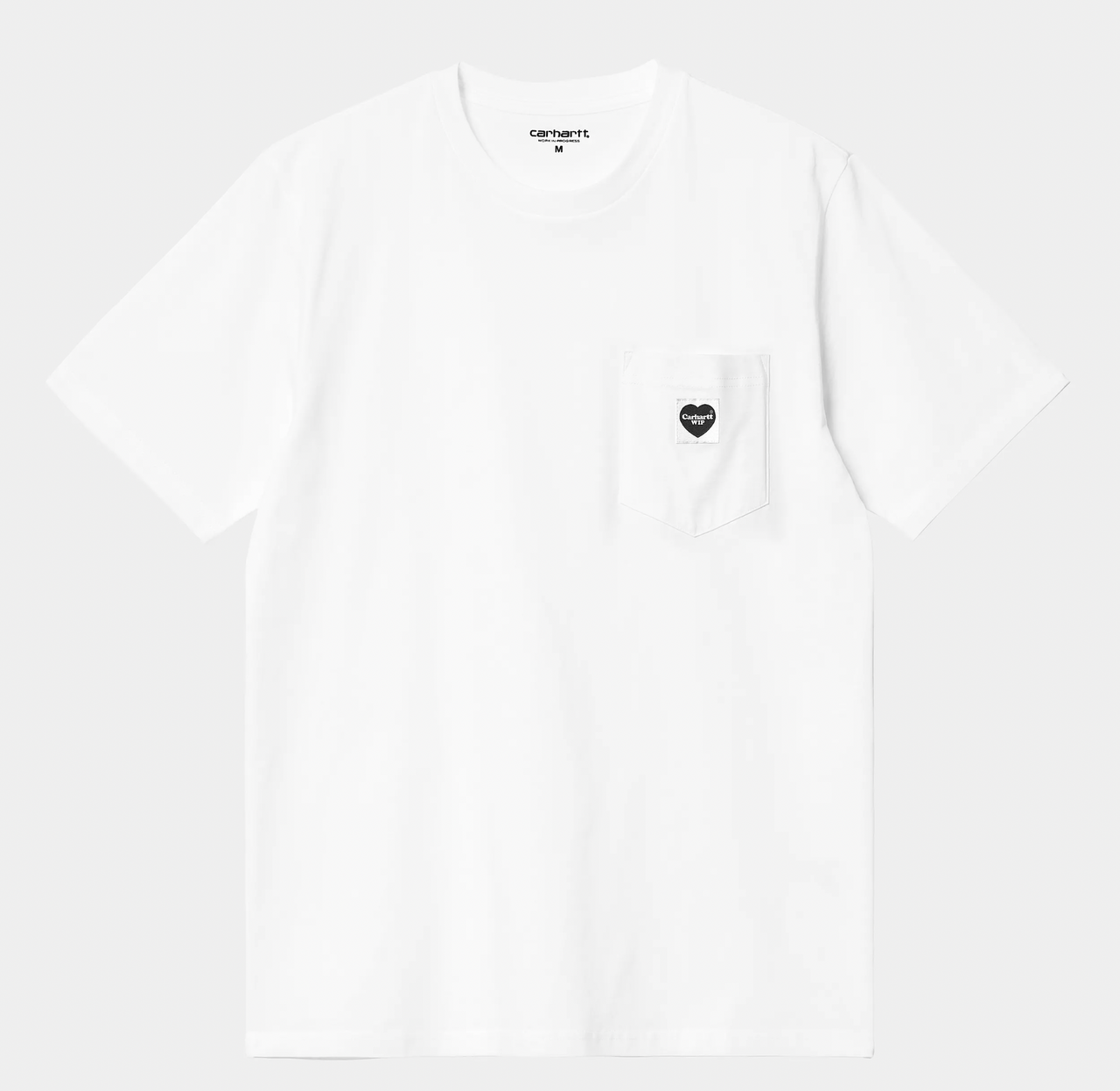 S/S Pocket Heart T-Shirt White / Black