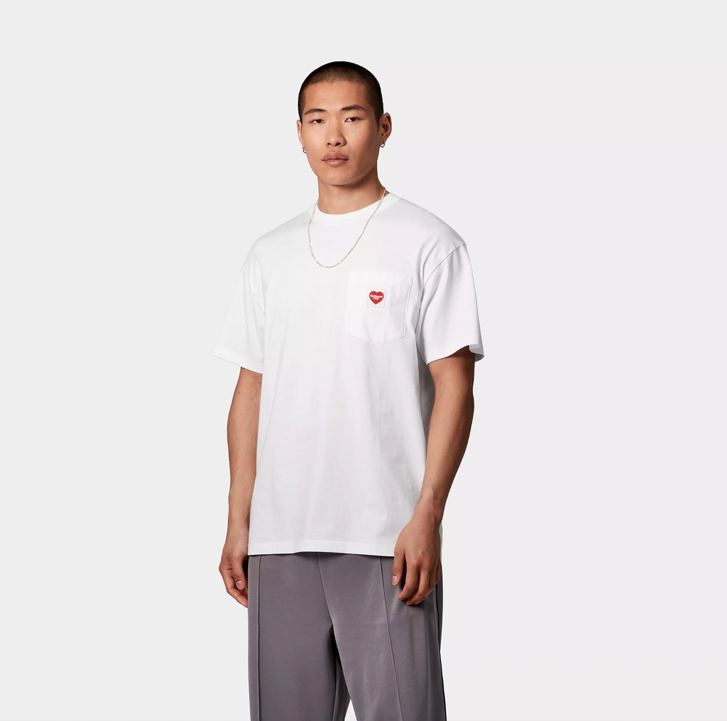 S/S Pocket Heart T-Shirt White