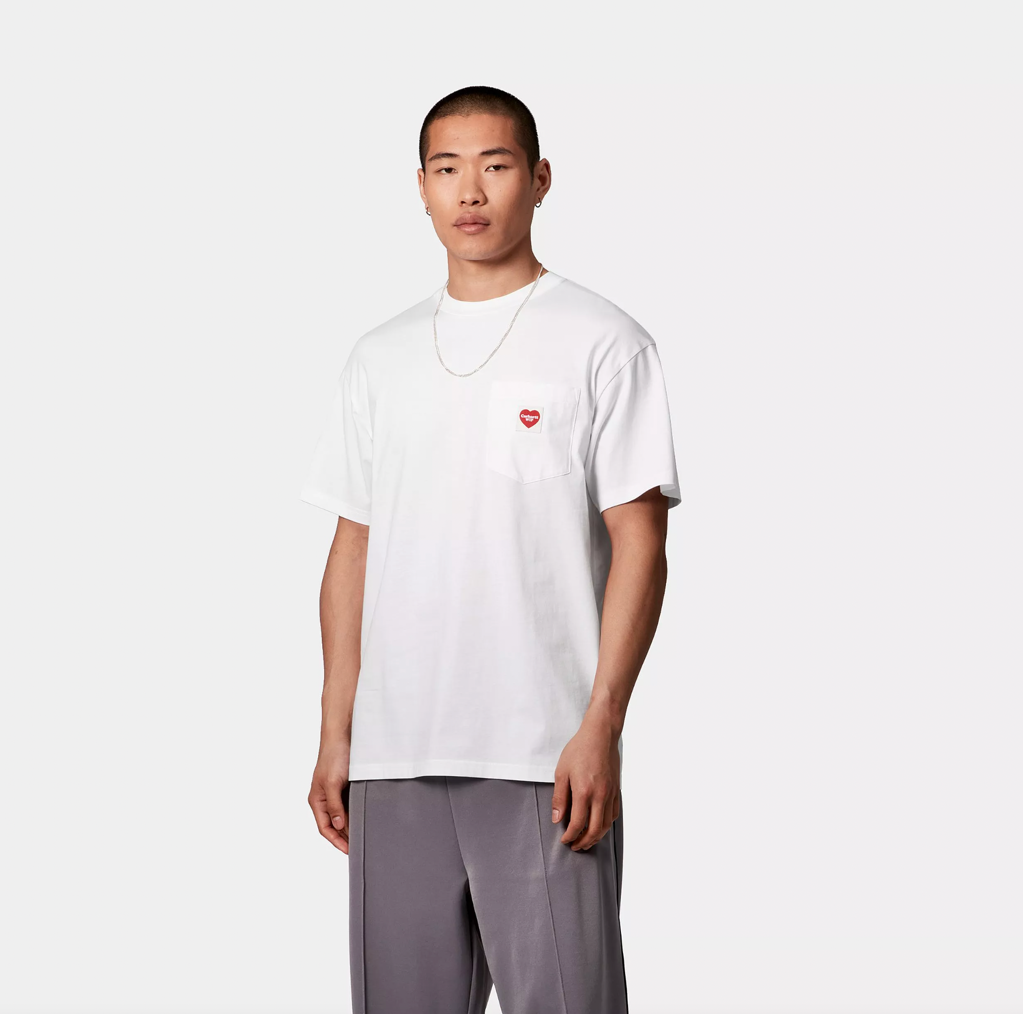 S/S Pocket Heart T-Shirt White