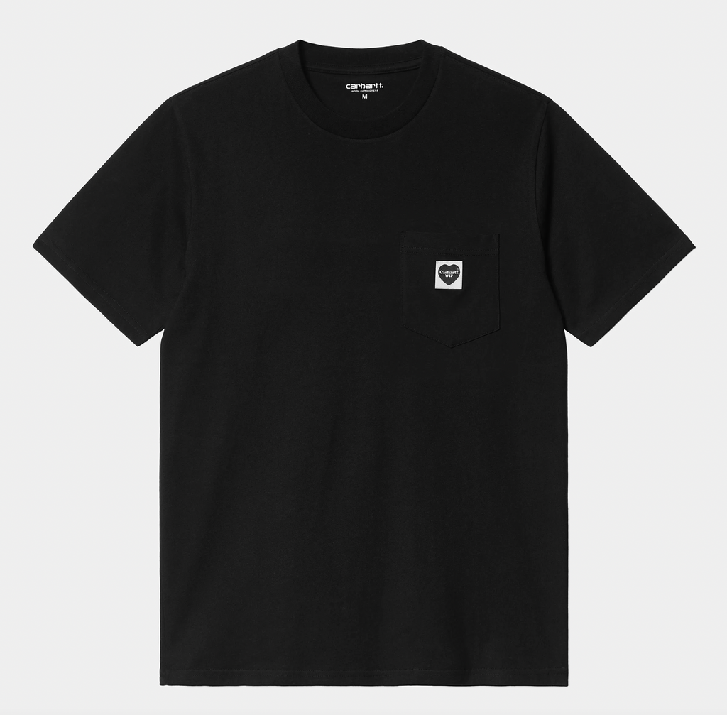 S/S Pocket Heart T-Shirt Black / Black