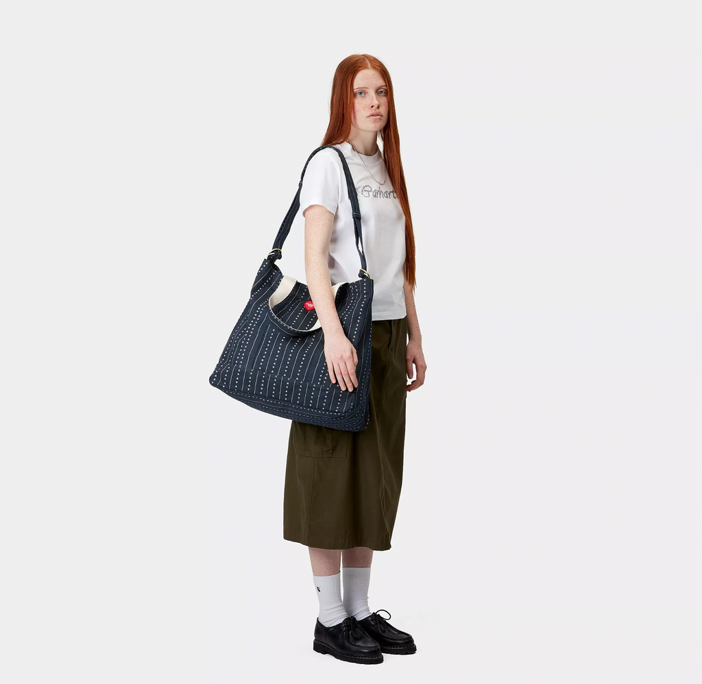 Drewe Tote, Big Azul/Blanco