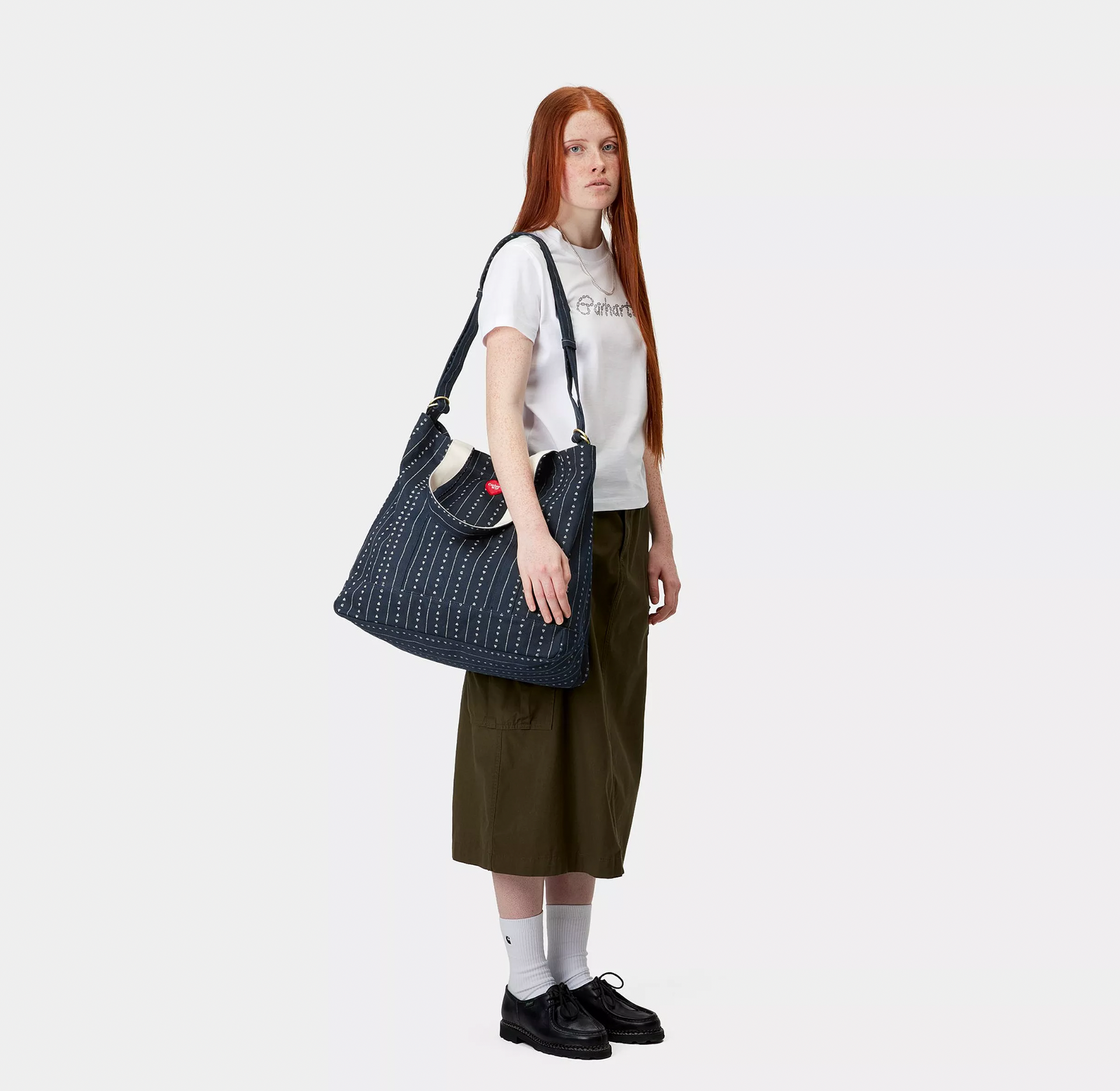 Drewe Tote, Big Azul/Blanco