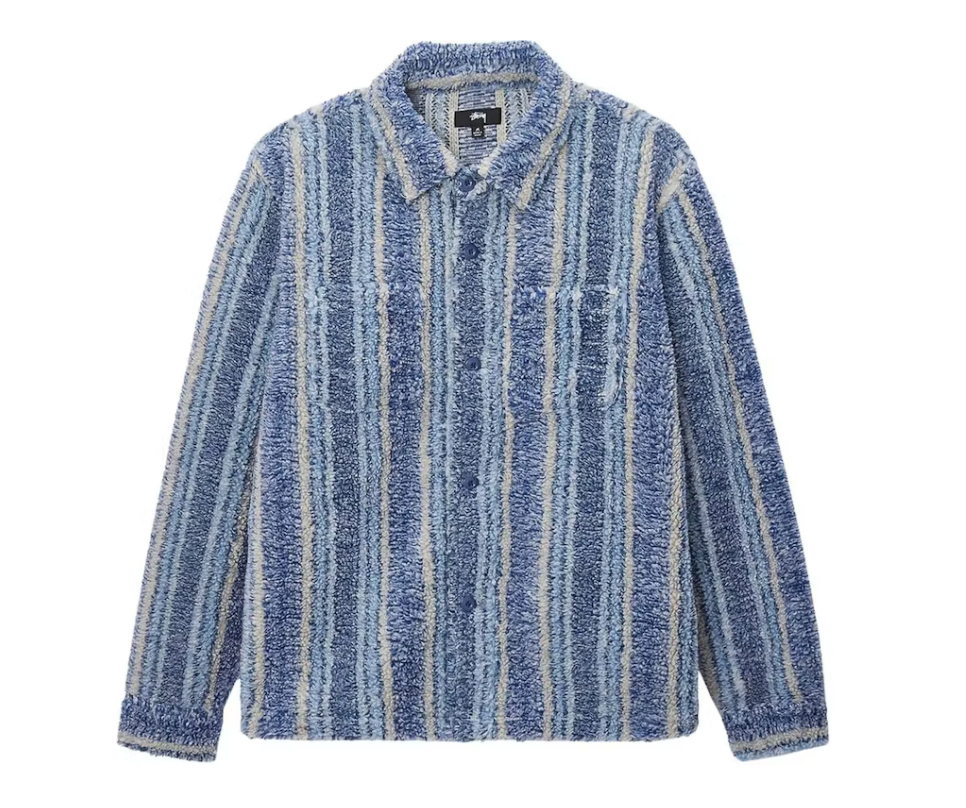 Stripe Sherpa Shirt Indigo