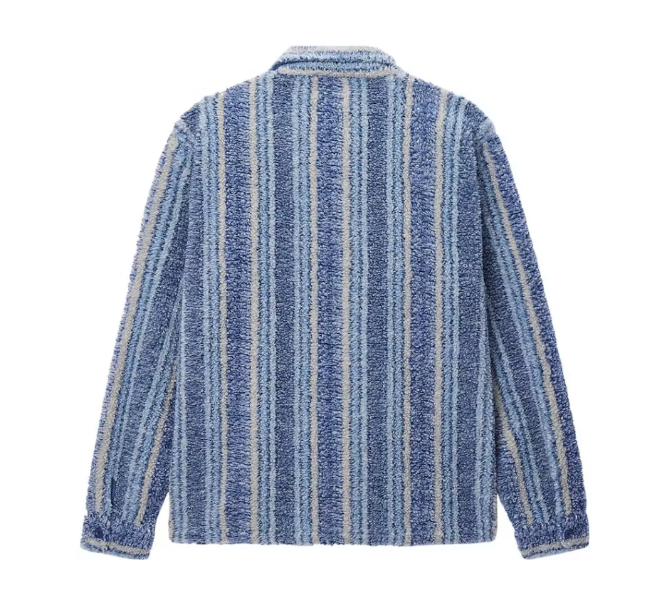 Stripe Sherpa Shirt Indigo