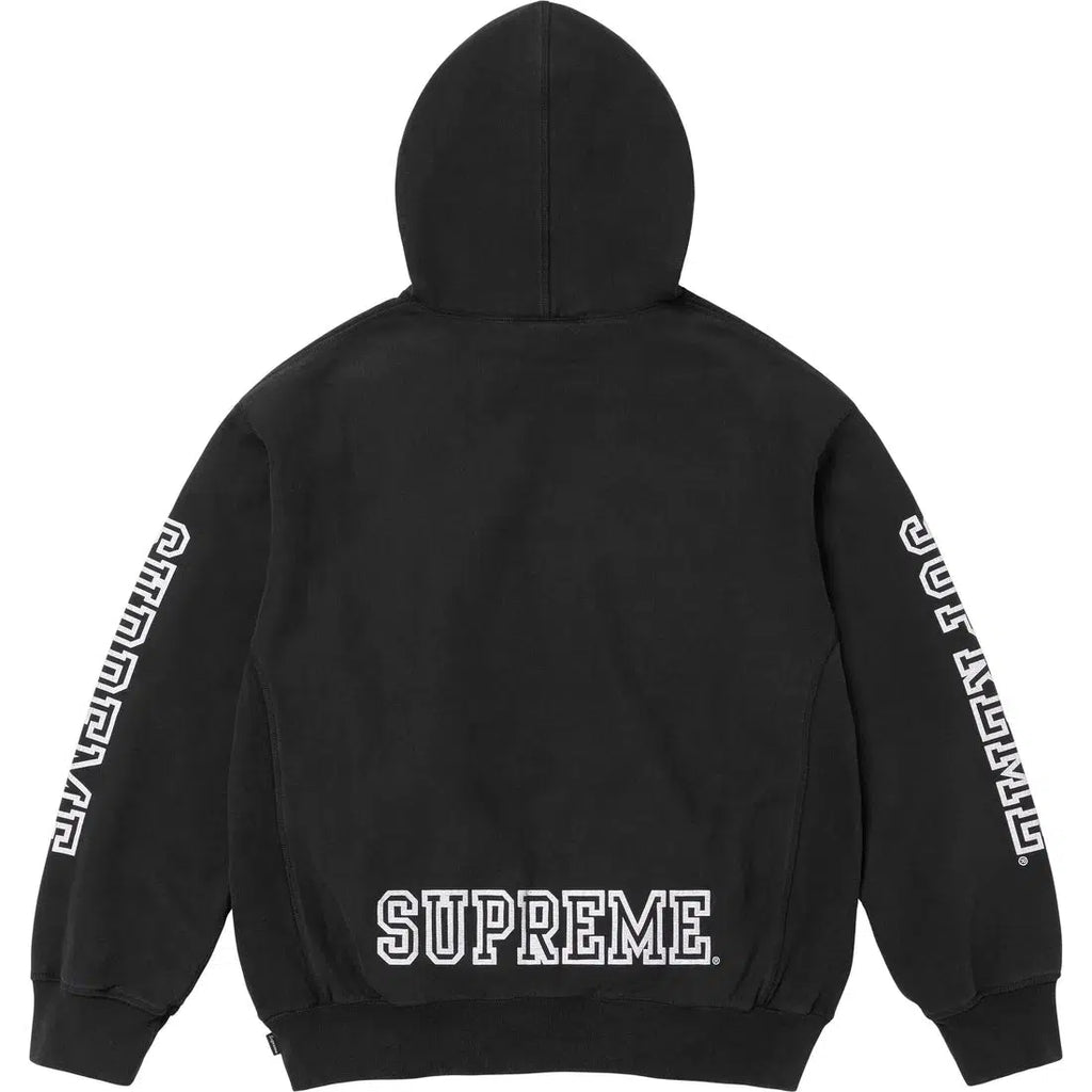 トップス Supreme Collegiate Hooded Sweatshirt Supreme Collegiate Sleeve Hooded Sweatshirt black – Neighborhood