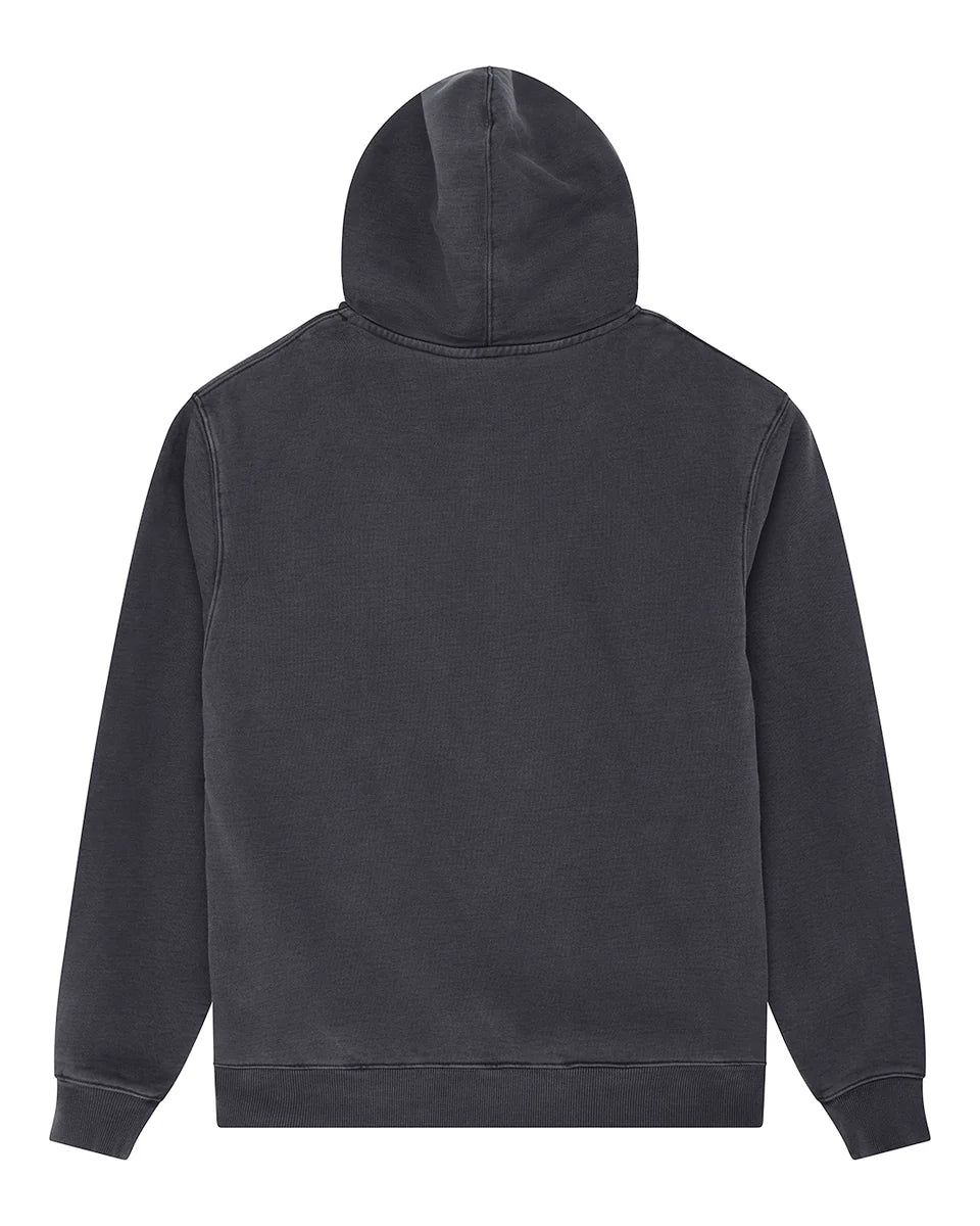 Shield Garment Dyed Zip Hoodie Black