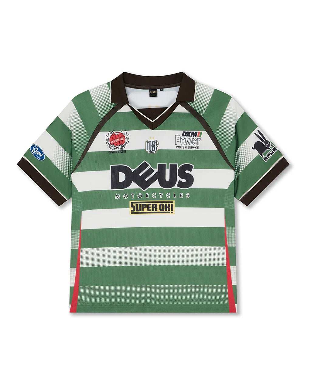 Stripe Ss Moto Jersey Green