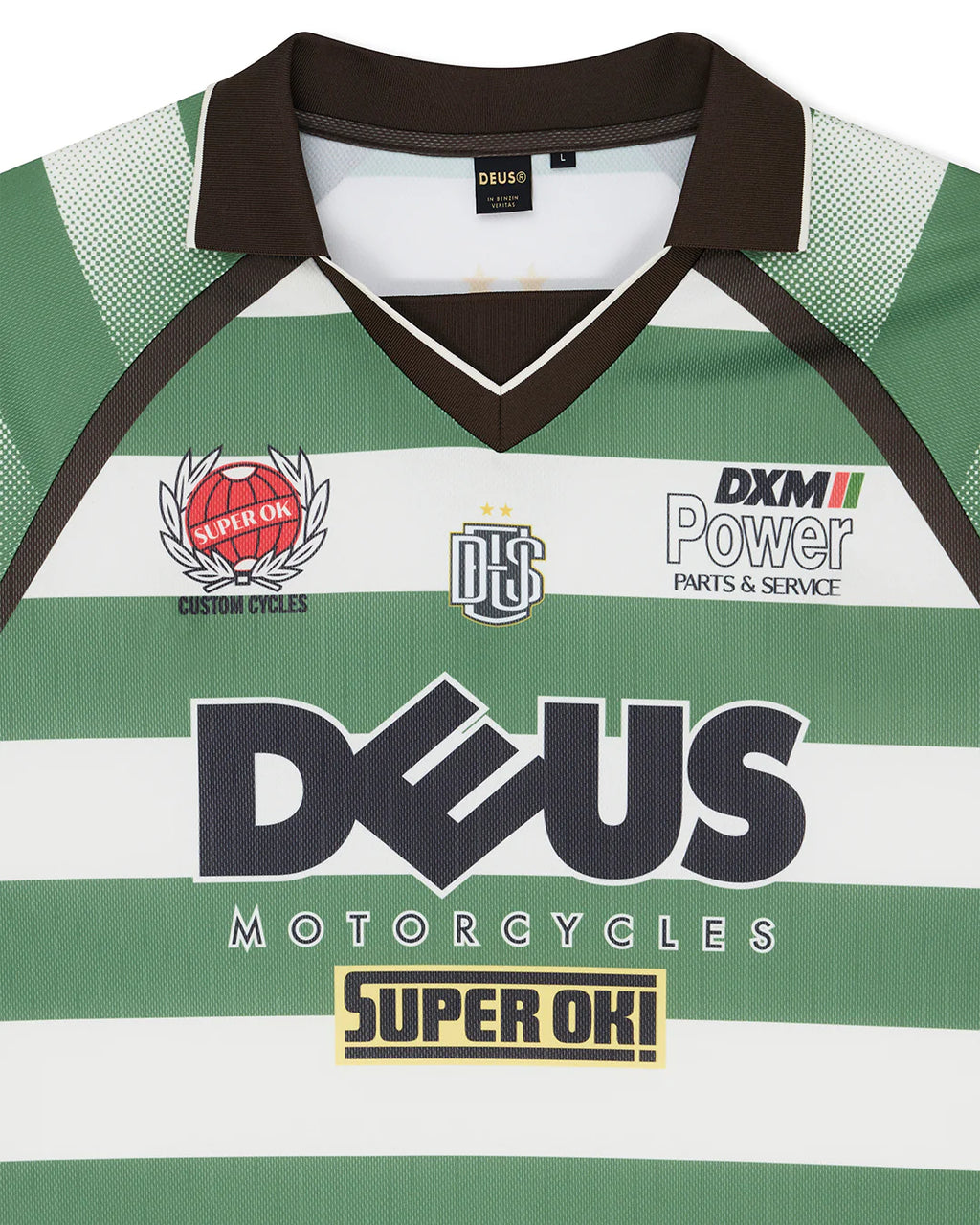 Stripe Ss Moto Jersey Green