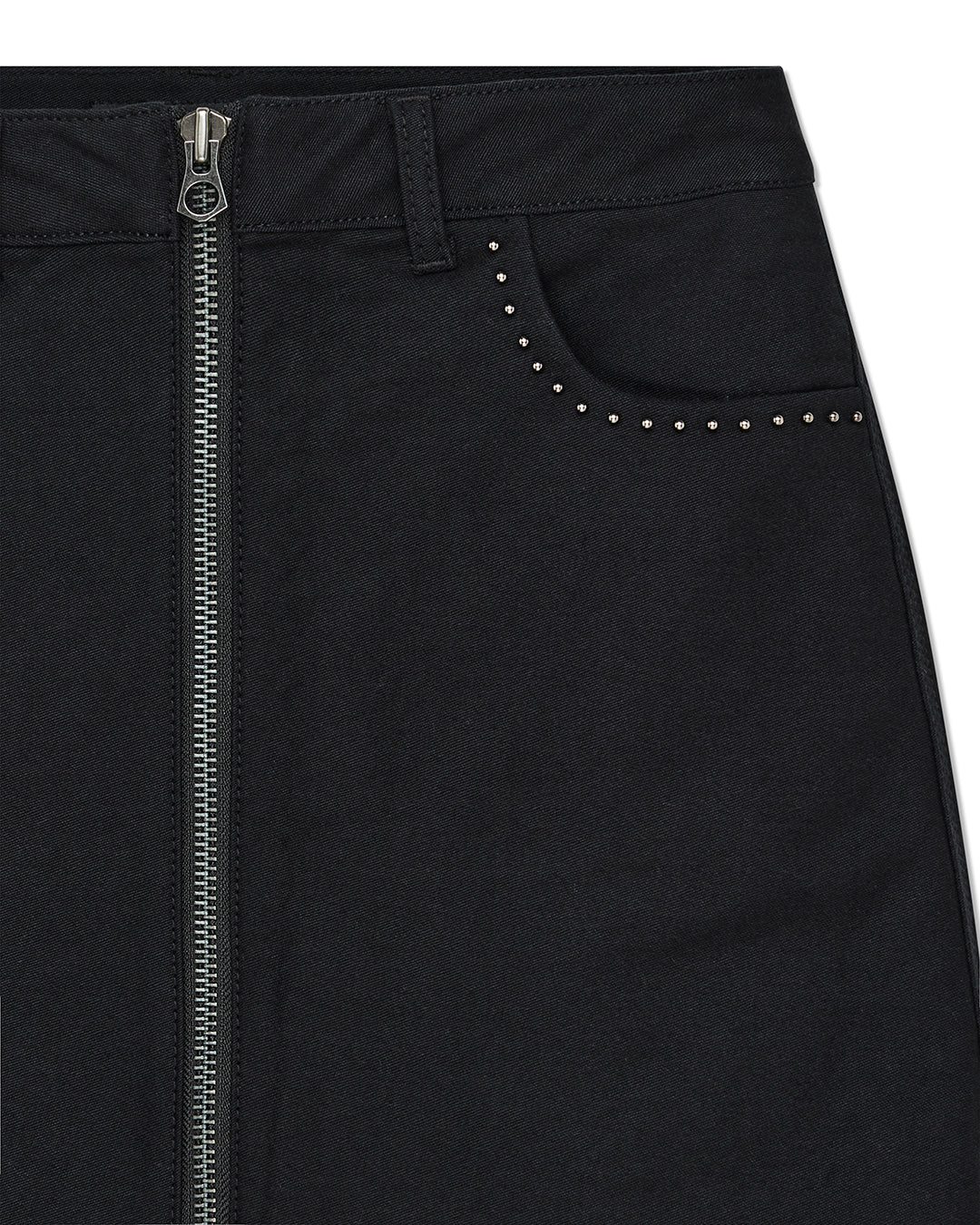 Outlaw Zip Mini Skirt Black Rinse Wash