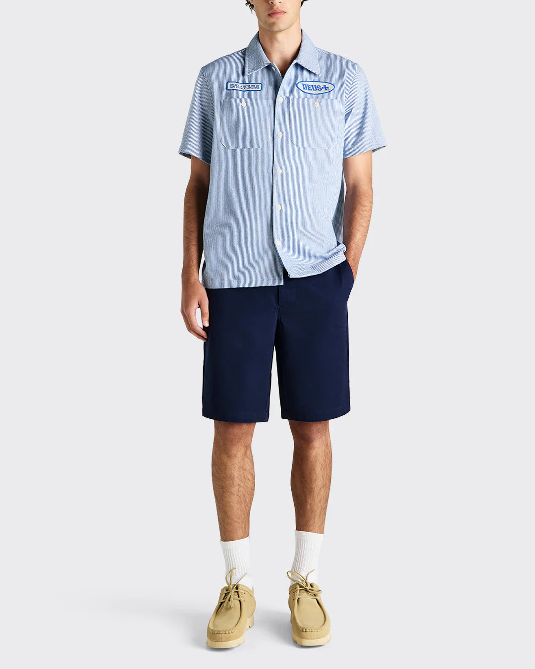 No Shelter Work Shirt Blue Stripe