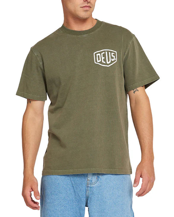 Garment Dyed Shield Tee Lichen Green