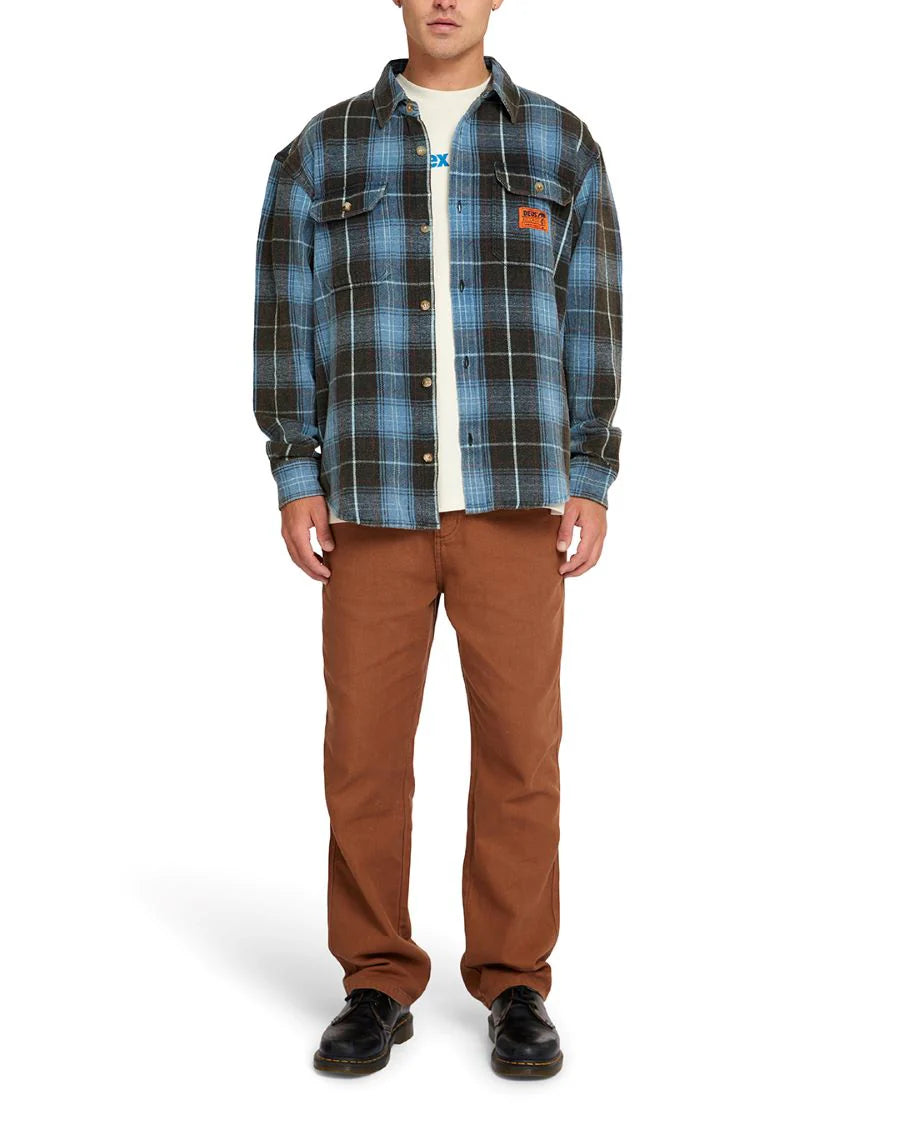 Too Busy To Work Shirt Blue Check