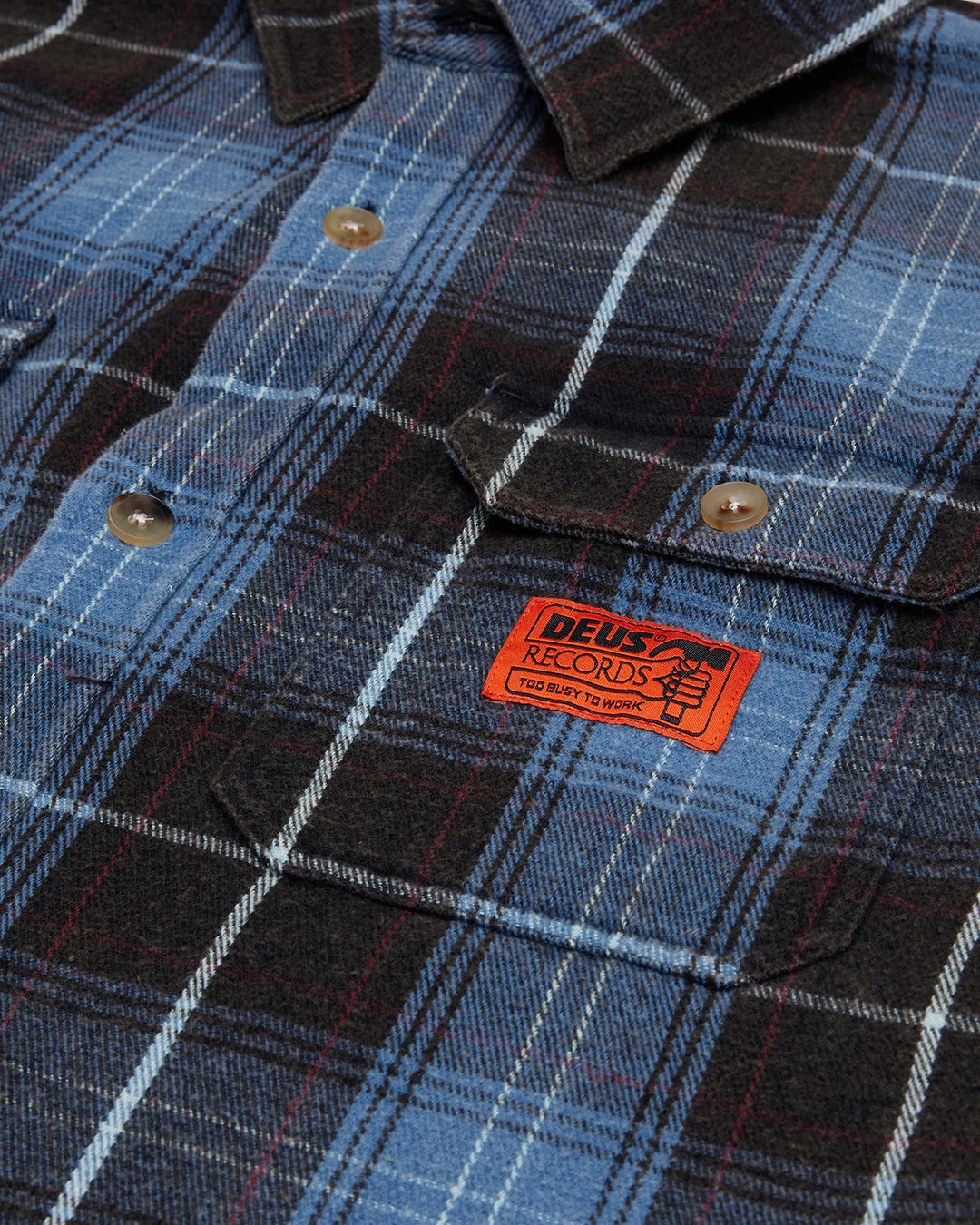 Too Busy To Work Shirt Blue Check