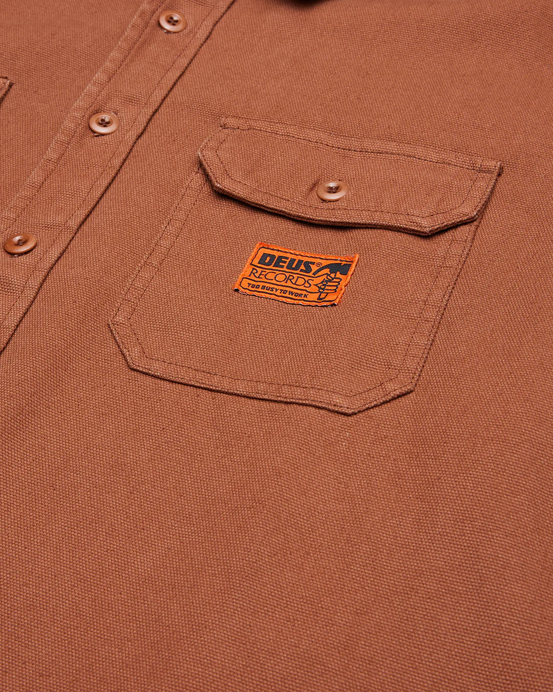 Too Busy Canvas Shirt Toffee Brown