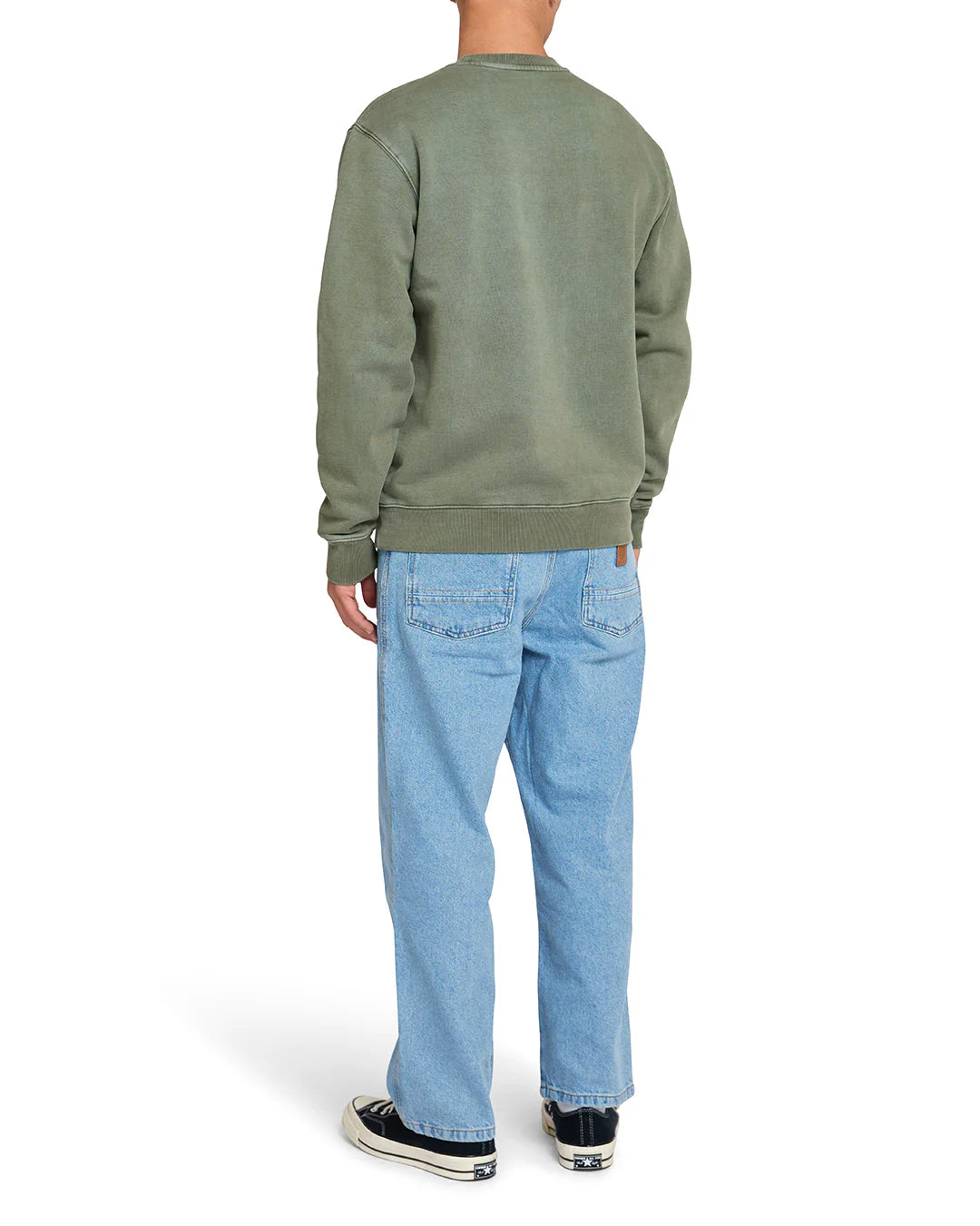 Garment Dyed Shield Crew Lichen Green