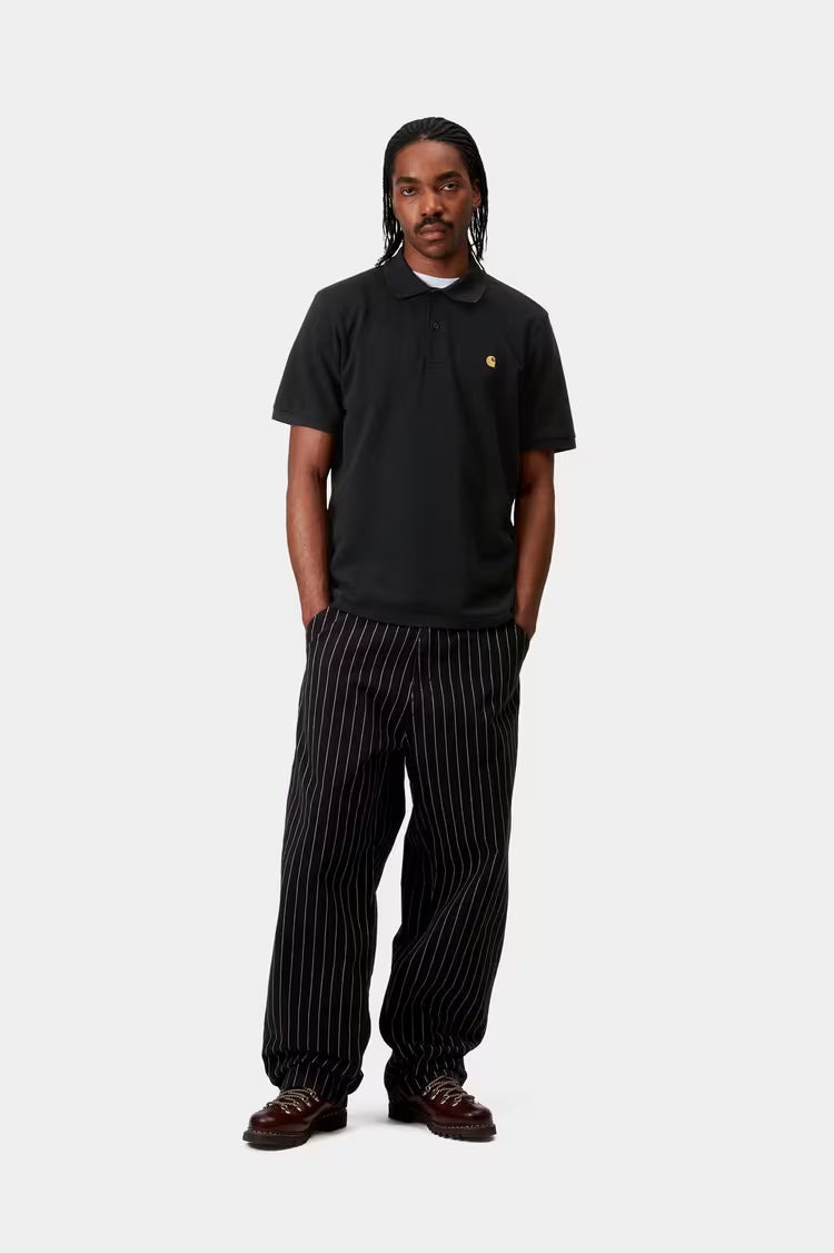 S/S Chase Pique Polo Black / Gold