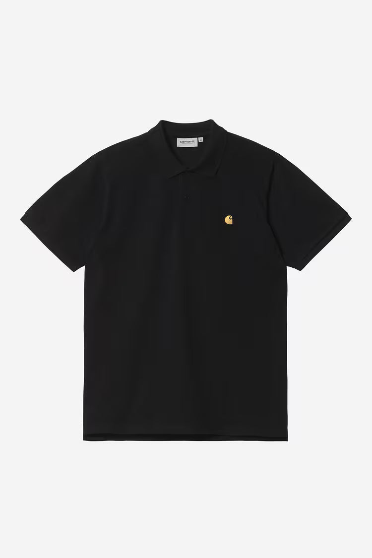 S/S Chase Pique Polo Black / Gold