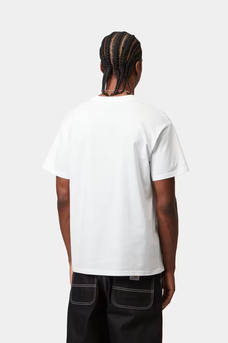 S/S Script Embroidery T-Shirt White / Black