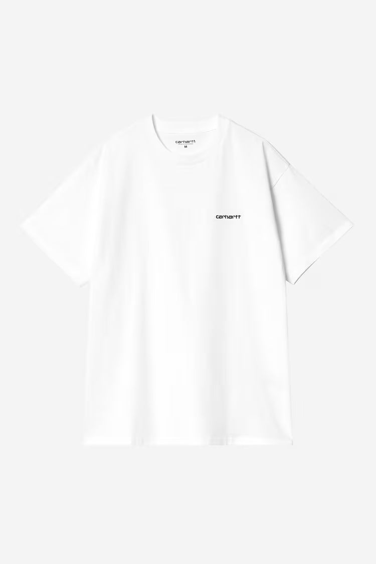 S/S Script Embroidery T-Shirt White / Black