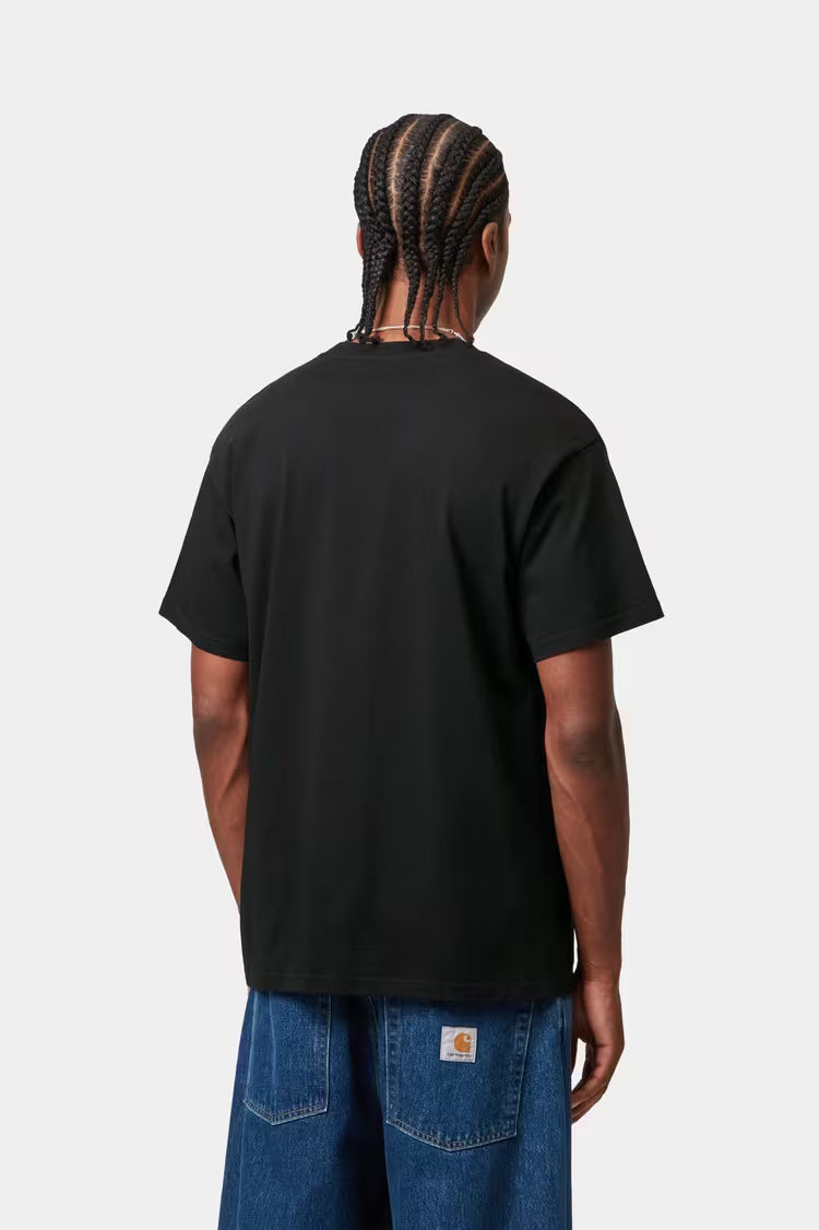 S/S Script Embroidery T-Shirt Black / White