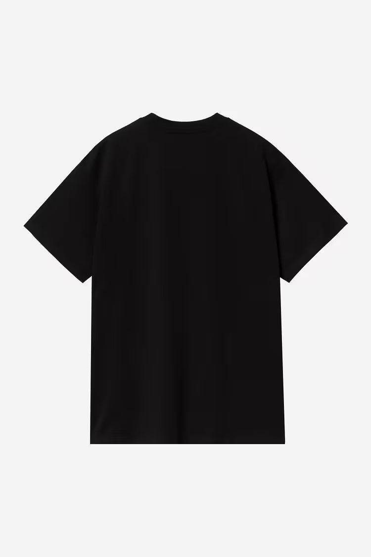 S/S Script Embroidery T-Shirt Black / White