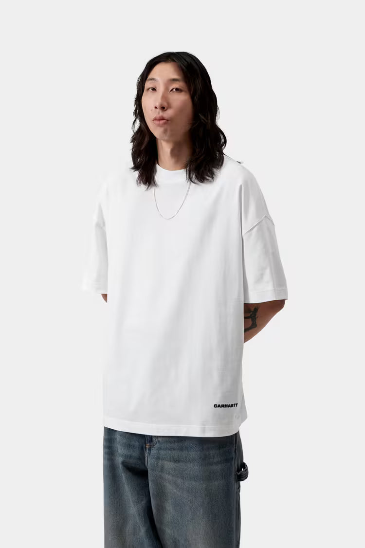 S/S Link Script T-Shirt White