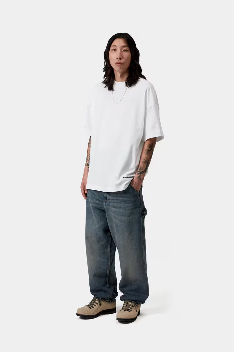 S/S Link Script T-Shirt White
