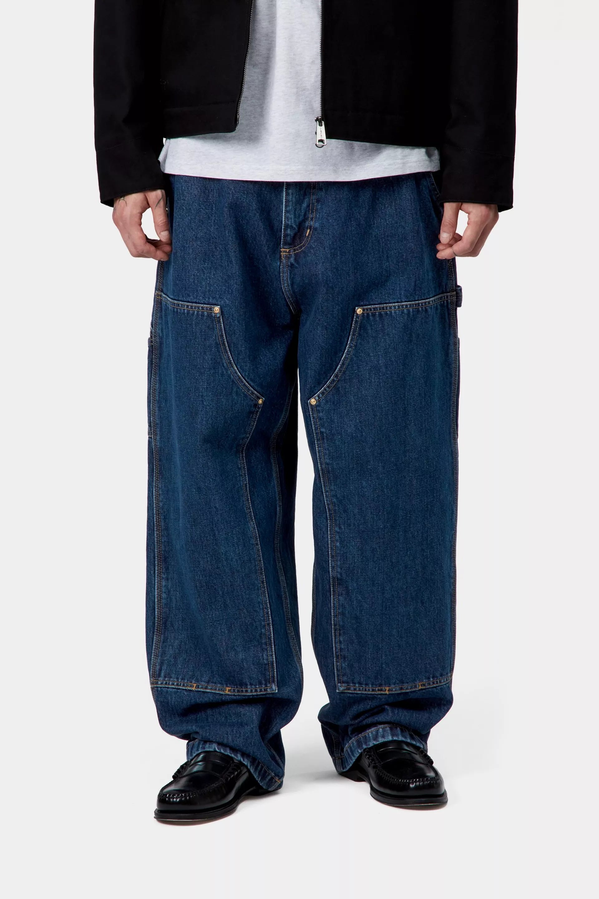 Nash Double Knee Pant Blue Stone washed
