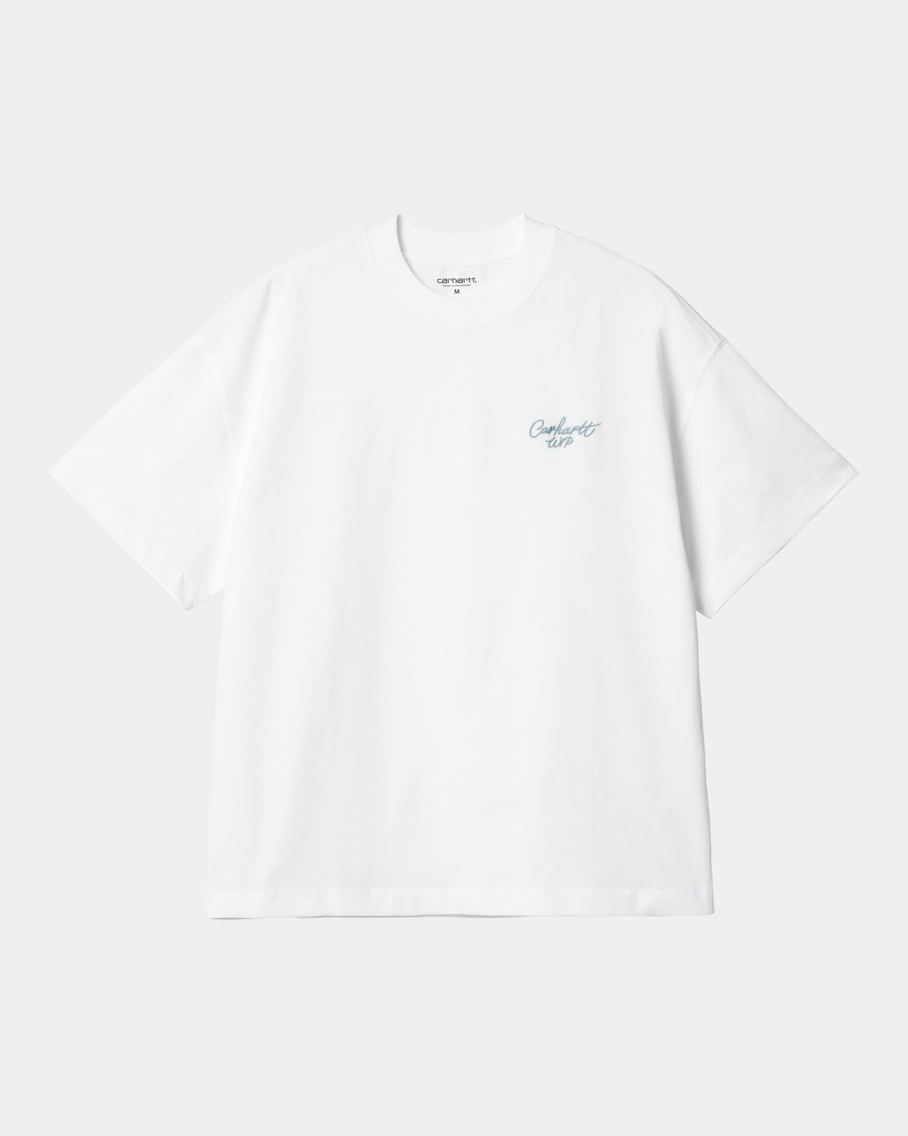 S/S Signature Script T-Shirt White / Dusty Ice