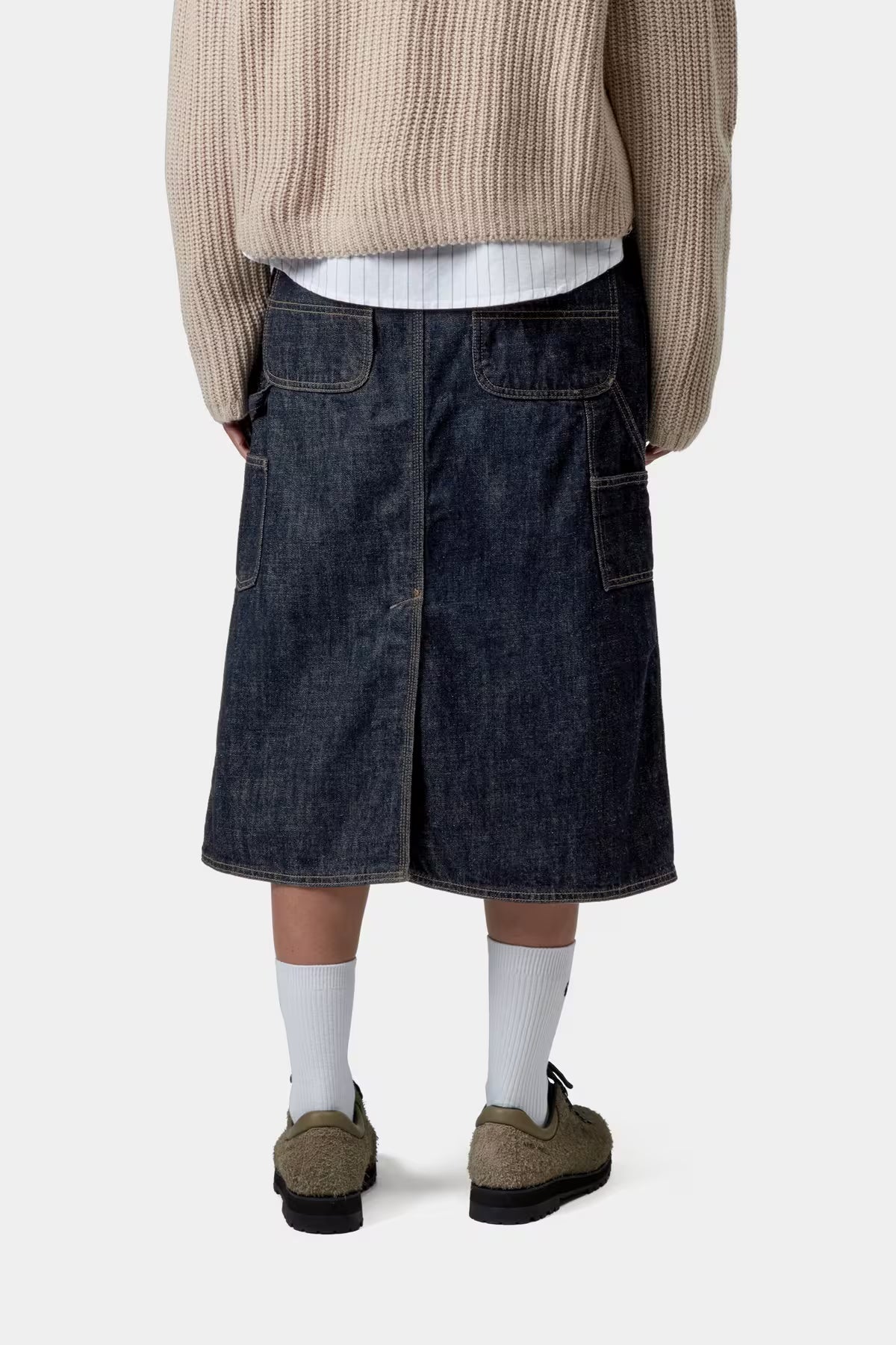 W' Single Knee Skirt Blue Rinsed