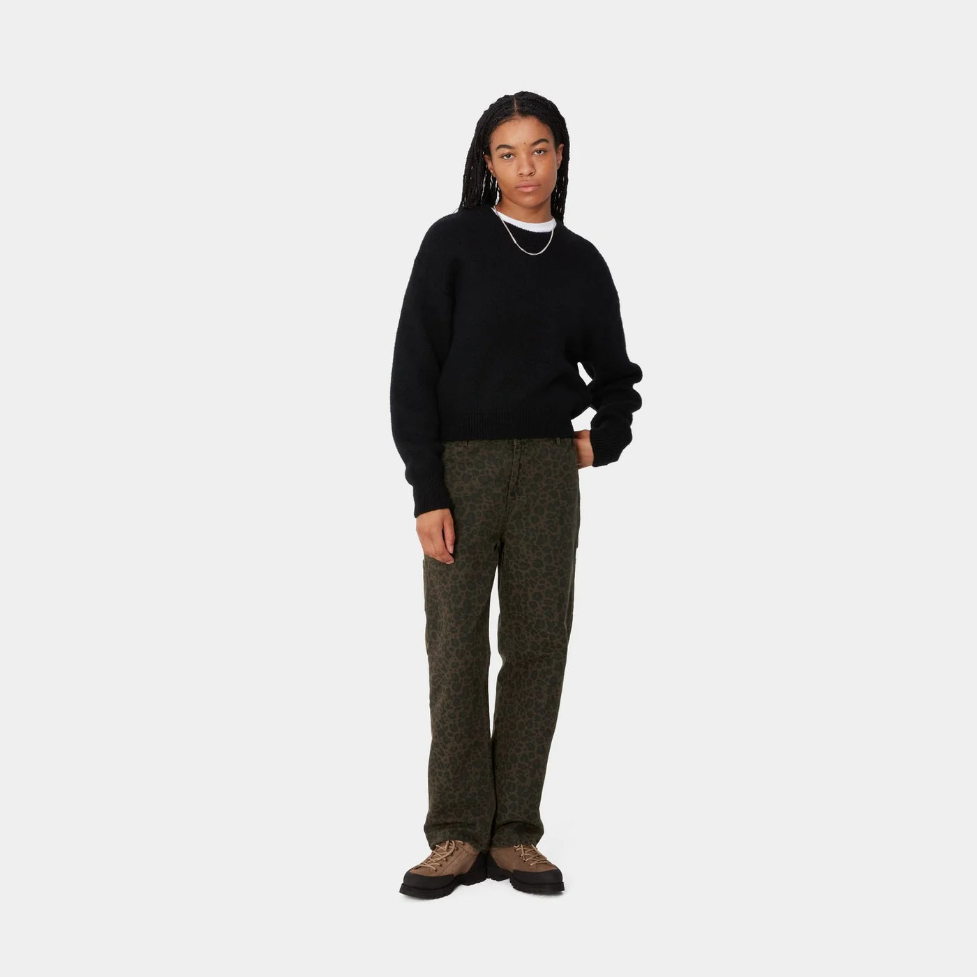 W' Leo Pierce Pant Straight Camo Leo, Tamarind / Office Green