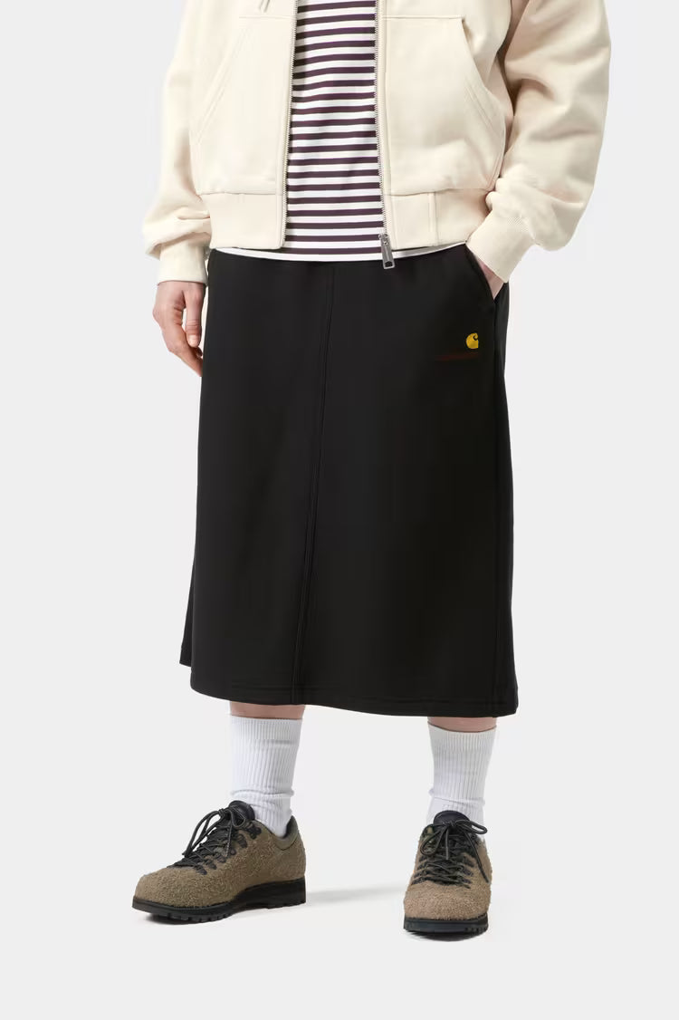 W' American Script Sweat Skirt Black