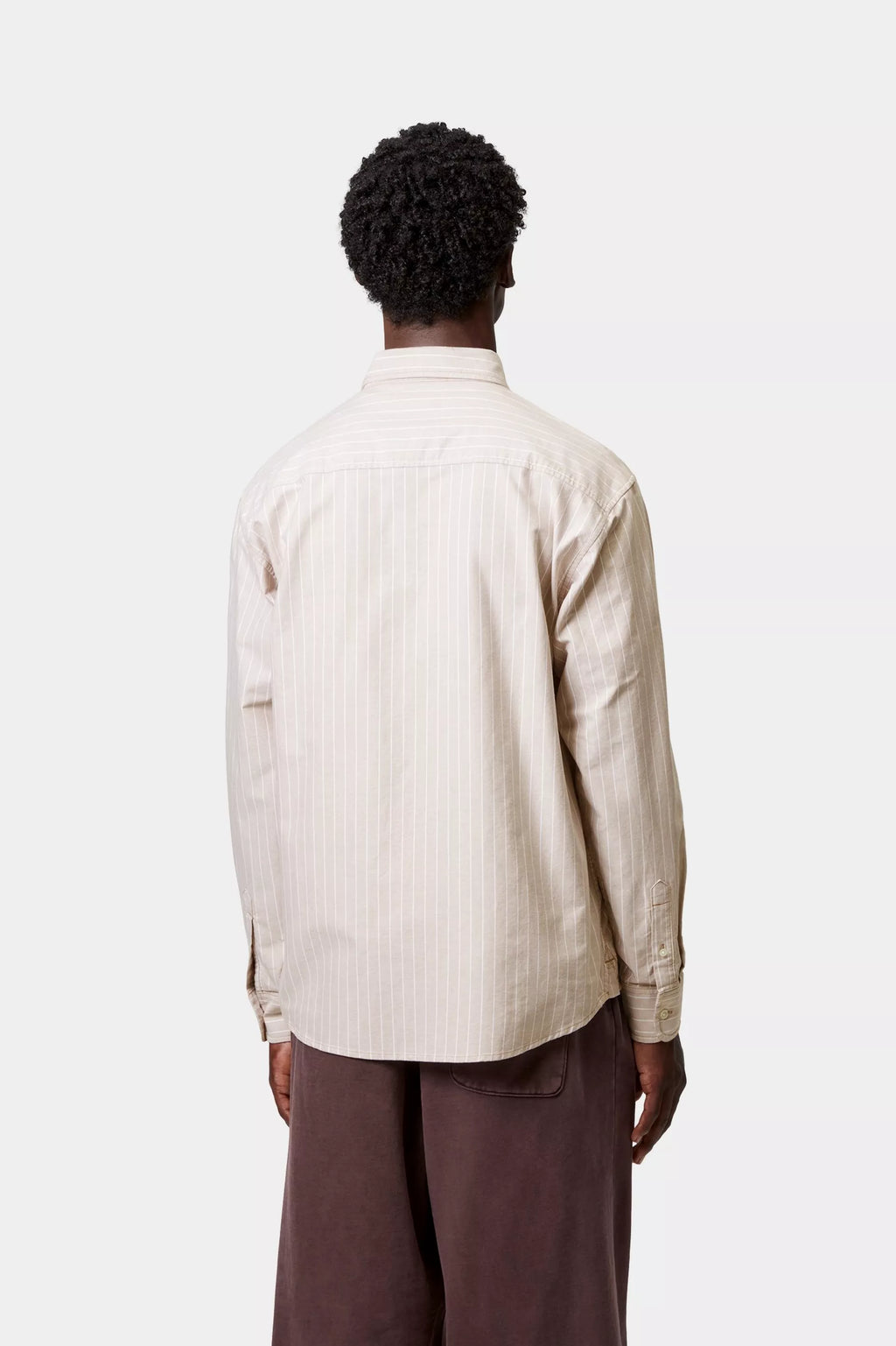 L/S Cassel Shirt Cassel Stripe, Peanut / White