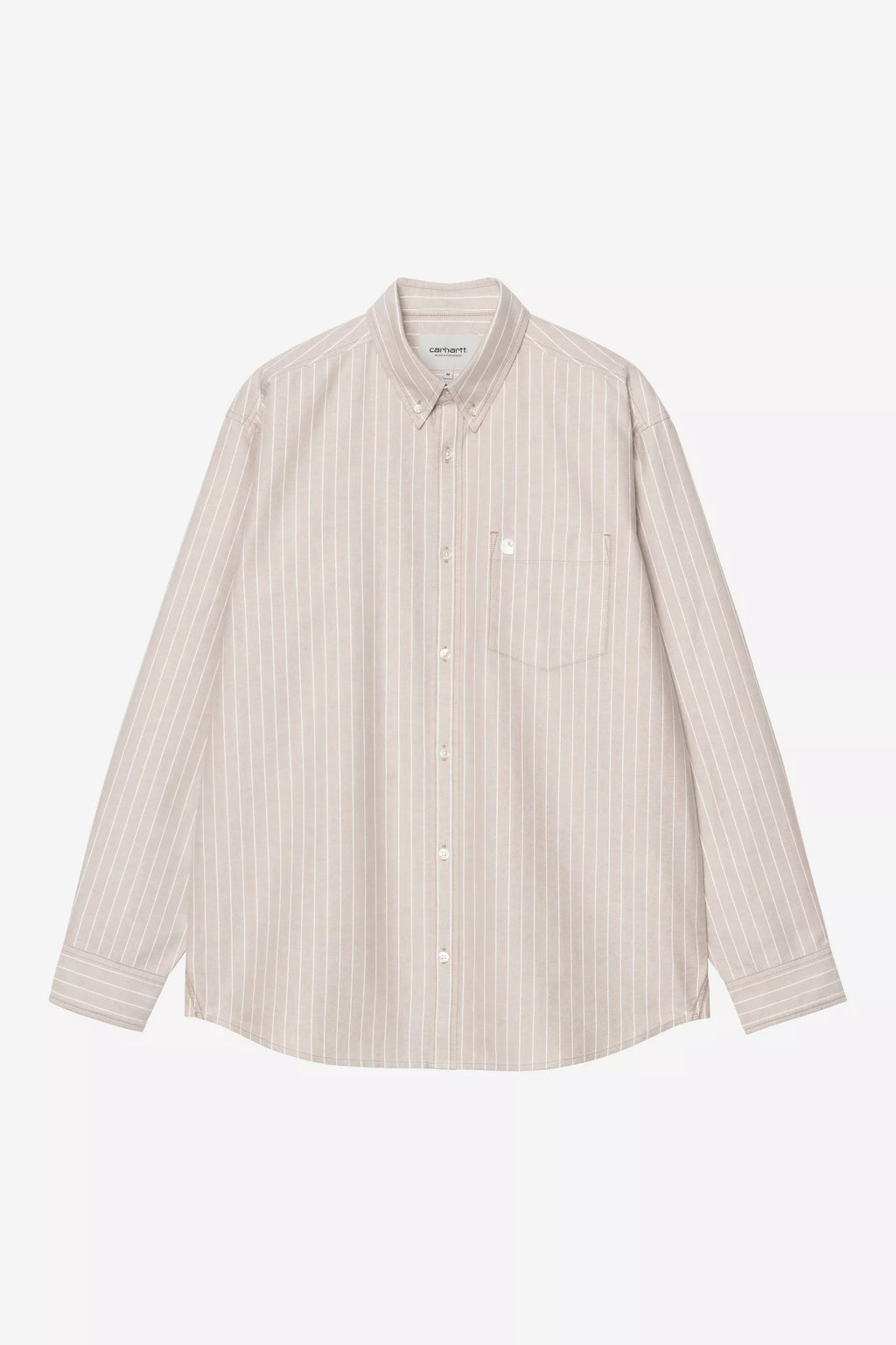 L/S Cassel Shirt Cassel Stripe, Peanut / White