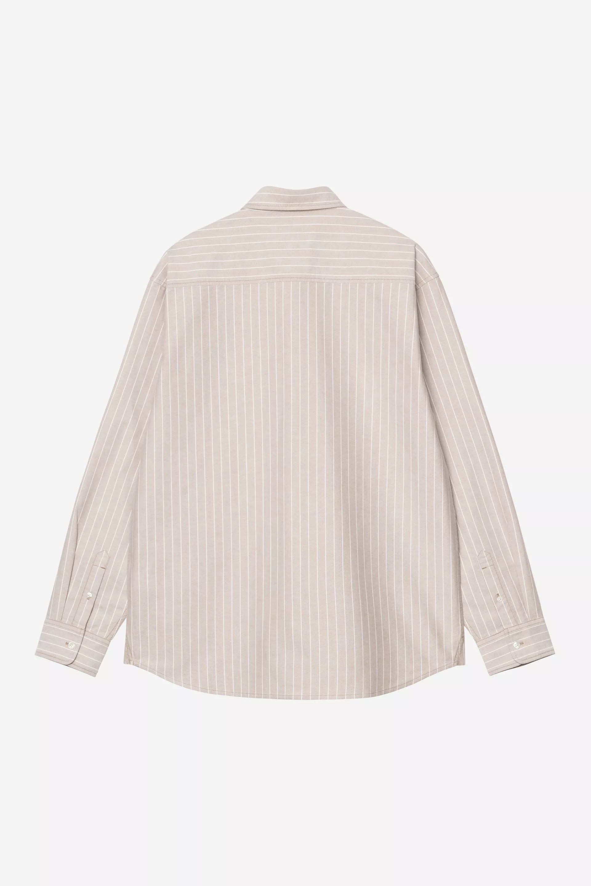 L/S Cassel Shirt Cassel Stripe, Peanut / White