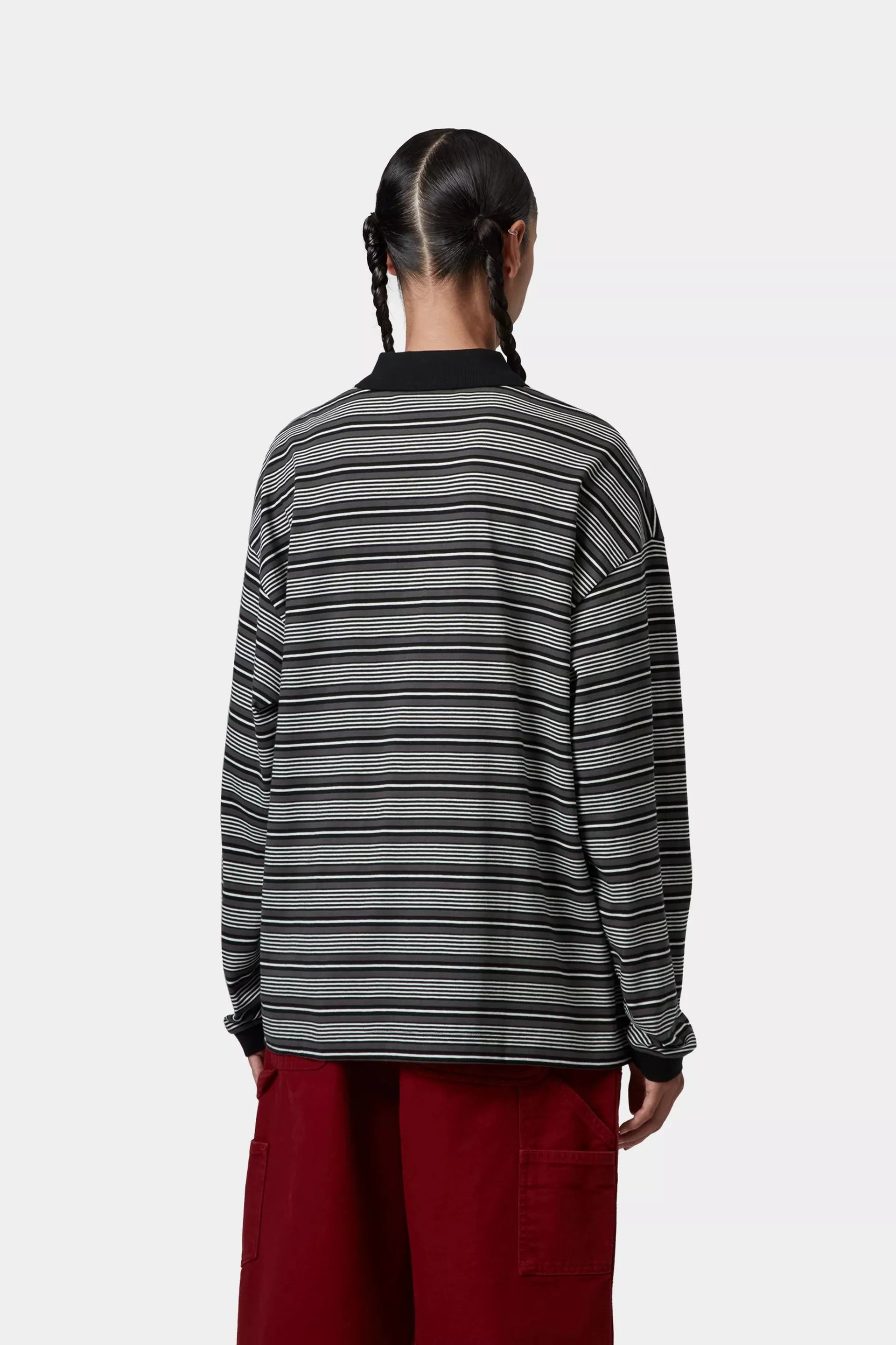 W' L/S Largo Polo T-Shirt Largo Stripe, Deep Lagoon