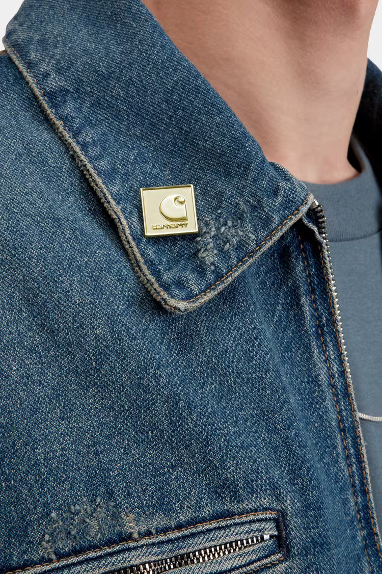 Square Label Pin Gold