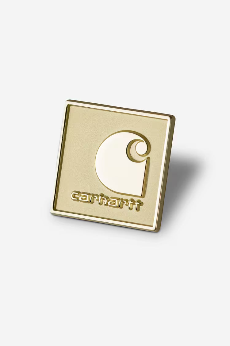 Square Label Pin Gold