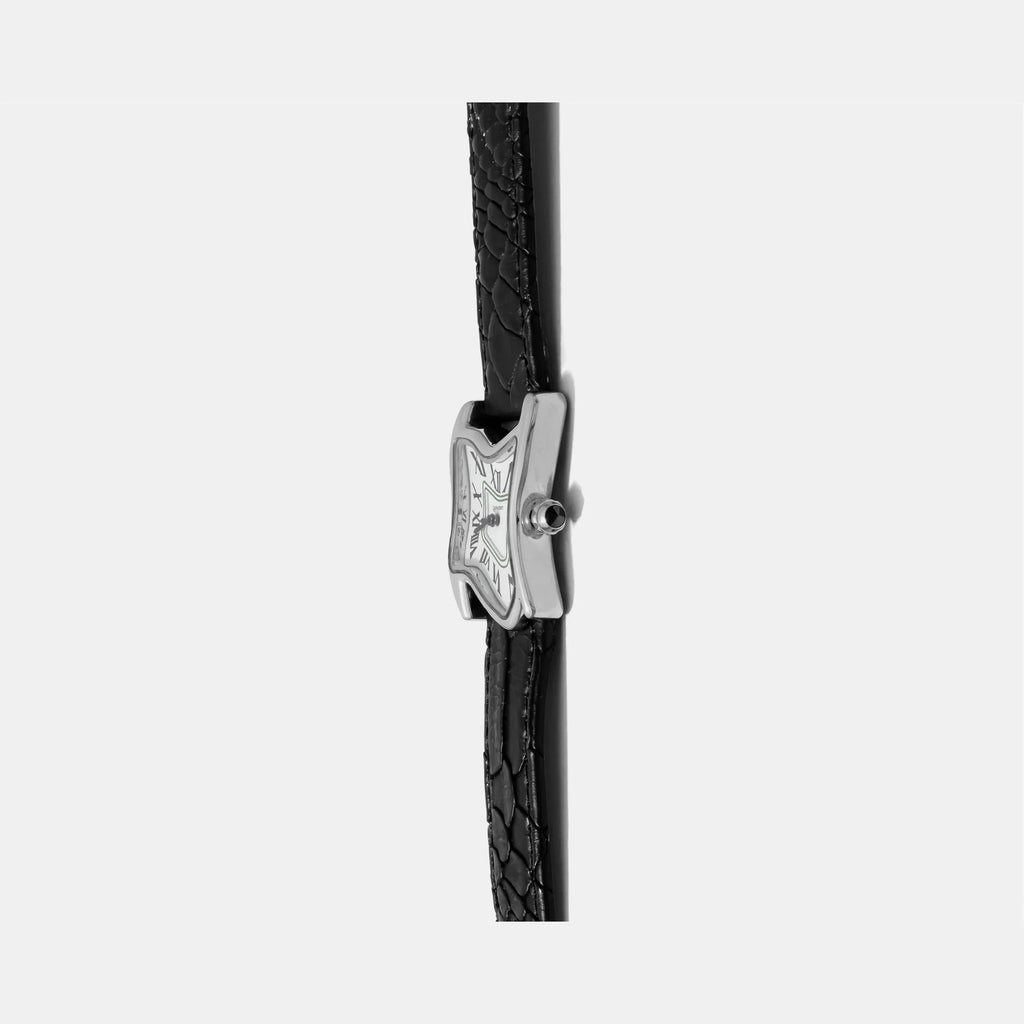 Laphont Melting Watch Square Silver Small Case Band Black