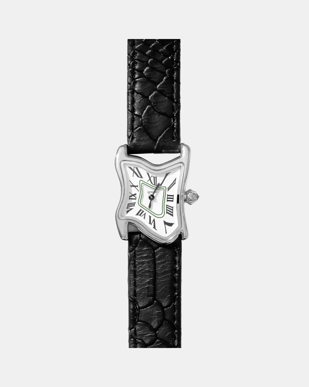 Laphont Melting Watch Square Silver Small Case Band Black